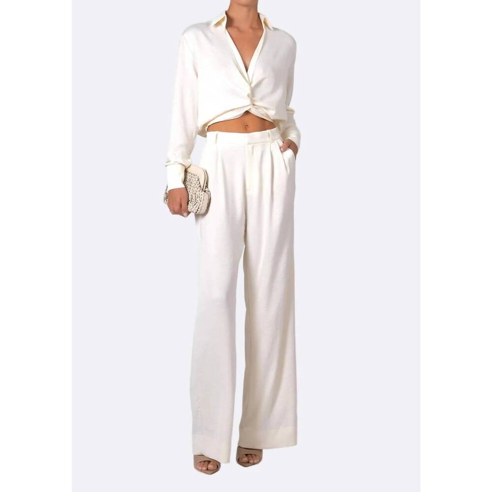 NEW NONCHALANT LABEL ellis wide leg pants in vanilla